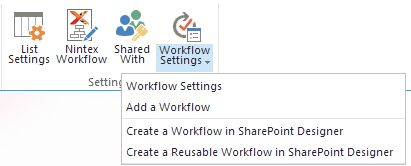 Nintex Workflow setting